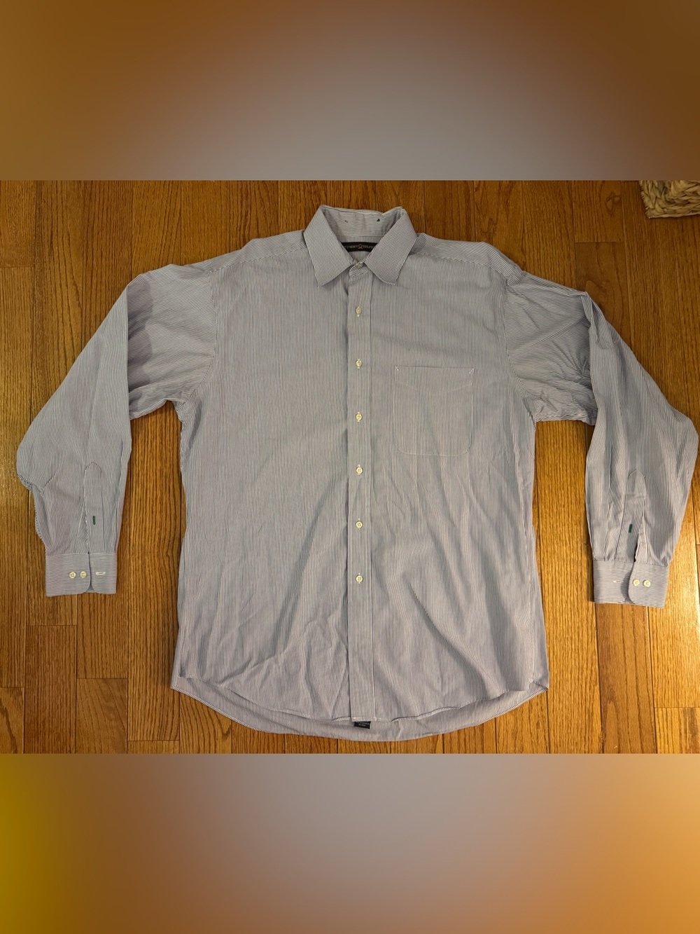 Tommy Hilfiger Light Blue & White Pinstripe Men's Dress Shirt